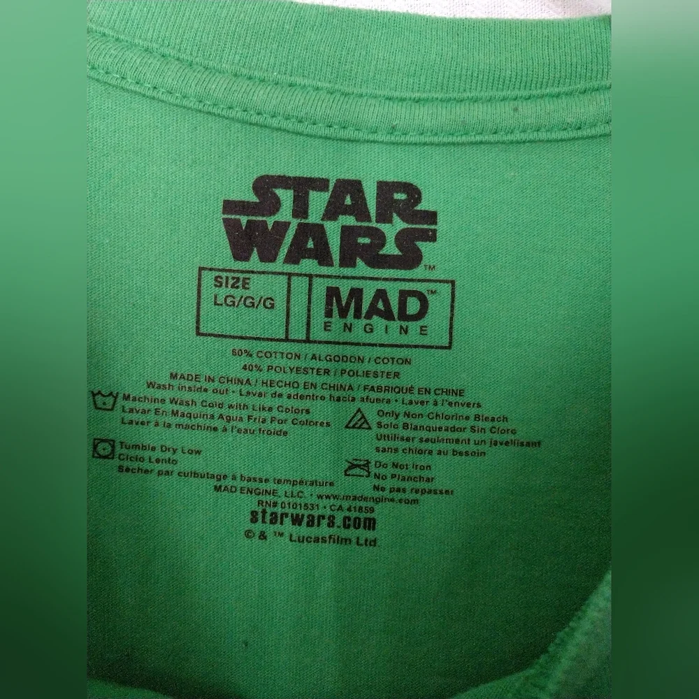 Mad Engine Galaxy's Greetings T Shirt Green Child's Large Boy's 14 16